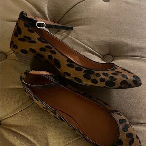 Madewell Animal Print Flats with Black Accents